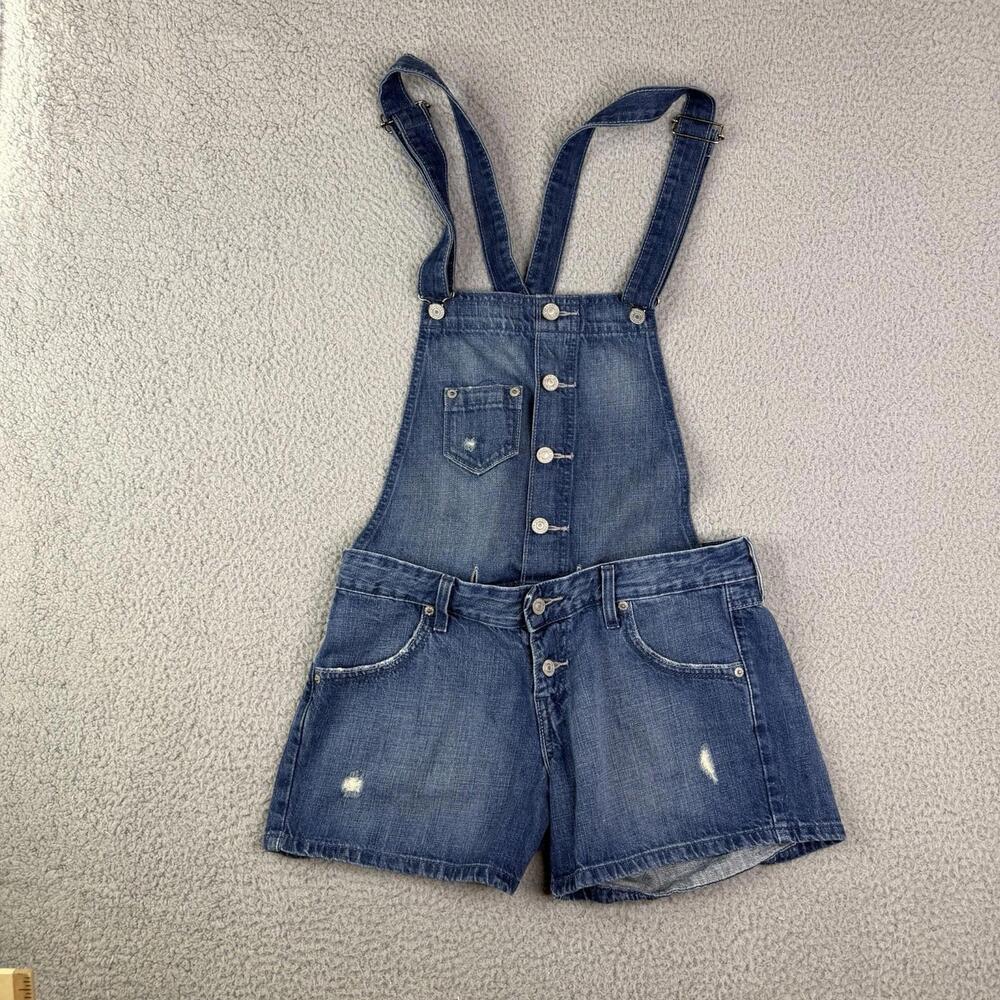 Levi's Vintage y2k RARE Denim Short Overalls Detachable Bib Women's M Dungarees